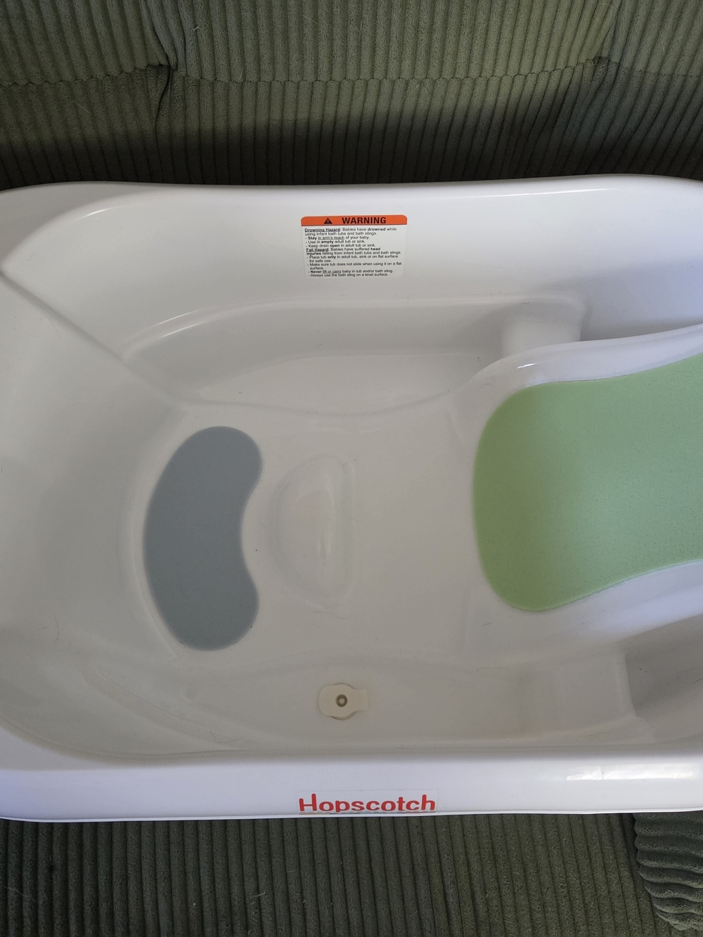 Baby Bath Tub with Green and Blue Comfort Pads - Kids Bath - Picture 3 of 3